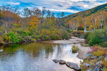 Creek of New England in foliage season