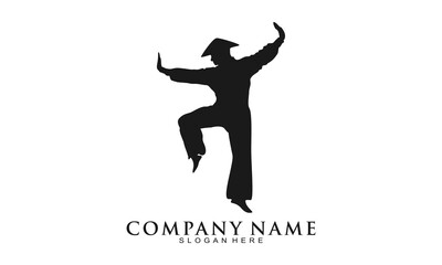 Fototapeta na wymiar Martial arts athlete illustration vector logo