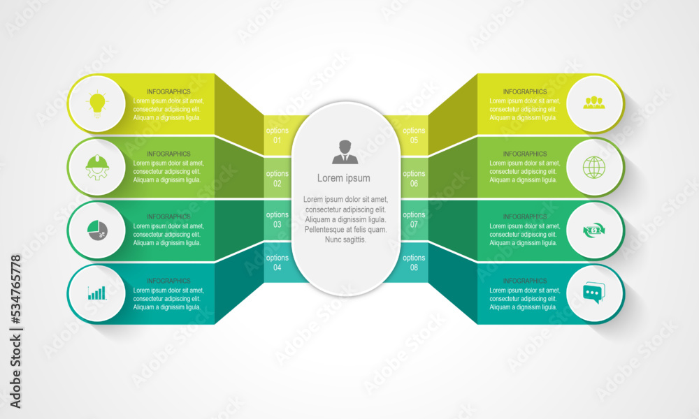 Poster business data visualization. process chart. abstract elements of graphs, diagrams with steps, option