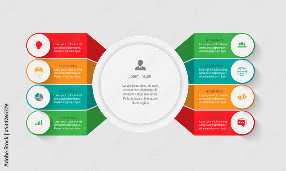 Poster business data visualization. process chart. abstract elements of graphs, diagrams with steps, option