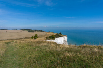 farm fields and meadows on the edge of the White Cliffs of Dover