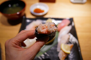 Japanese Food, Nigiri Sushi with Wasabi - 日本料理 握り 寿司	