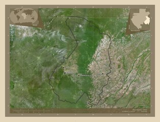 Haut-Ogooue, Gabon. High-res satellite. Labelled points of cities