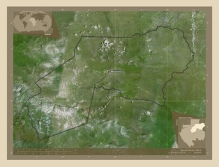Ogooue-Ivindo, Gabon. High-res satellite. Labelled points of cities