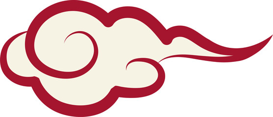 spiral curve traditional Chinese style cloud illustration