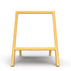 正方形のホワイトボードのイーゼル看板の3DCGイラスト	

