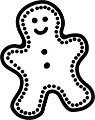 doodle freehand sketch drawing of ginger bread cookie.