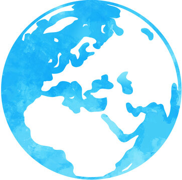 globe world map watercolor painting.