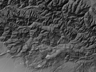 Racha-Lechkhumi-Kvemo Svaneti, Georgia. Grayscale. No legend