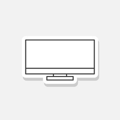 Computer monitor screen sticker icon isolated on white background