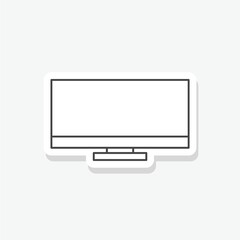 Computer monitor screen sticker icon isolated on white background