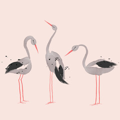 Vector strorks in watercolor style