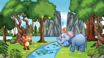 animal in enchanted garden background