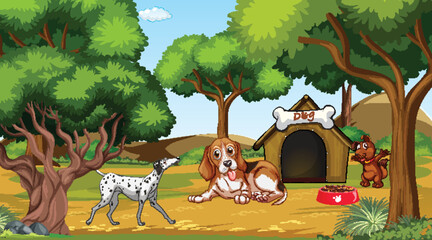 animal in enchanted garden background