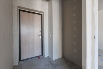 interior of the apartment without decoration in gray colors