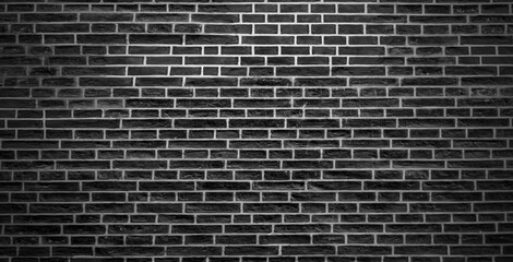 Fototapeta na wymiar Dark black brick walls, brick room, interior texture, wall background