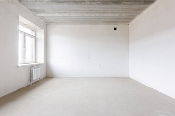 interior of the apartment without decoration in gray colors
