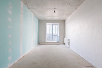 interior of the apartment without decoration in gray colors