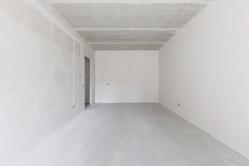 interior of the apartment without decoration in gray colors
