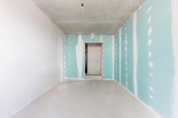 interior of the apartment without decoration in gray colors