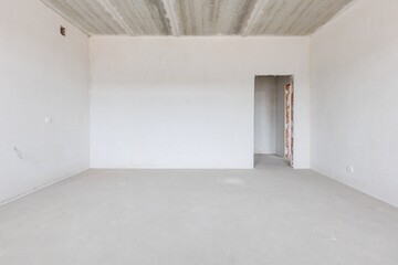 interior of the apartment without decoration in gray colors