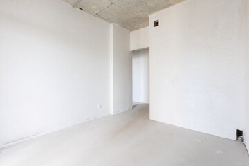 interior of the apartment without decoration in gray colors
