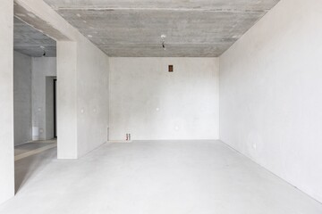 interior of the apartment without decoration in gray colors