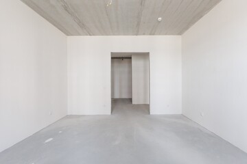 interior of the apartment without decoration in gray colors