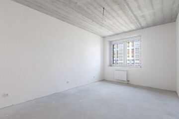interior of the apartment without decoration in gray colors