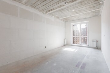 Obraz premium interior of the apartment without decoration in gray colors