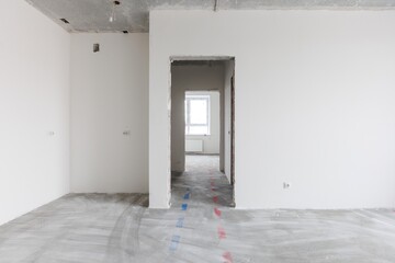 interior of the apartment without decoration in gray colors