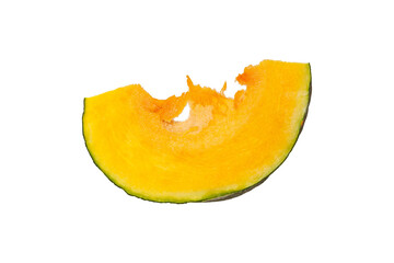 natural piece of pumpkin isolated on white background