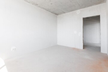interior of the apartment without decoration in gray colors