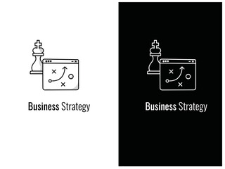 Business strategy Icon. Online Business Strategy Icon. Editable Stroke.