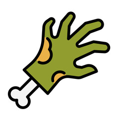 Obraz premium zombie hand Color line icon