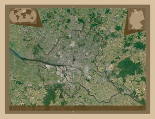 Hamburg, Germany. Low-res satellite. Major cities