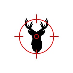 Icon Of Deer Silhouette With Target