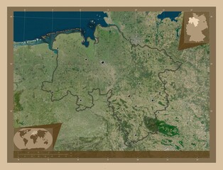 Niedersachsen, Germany. Low-res satellite. Major cities
