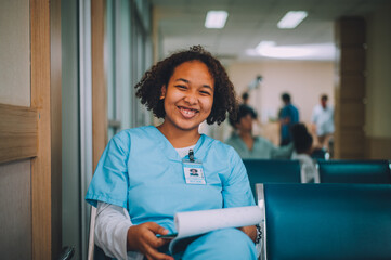 Portrait of young doctor woman working in a hospital. African American Healthcare Professionals.