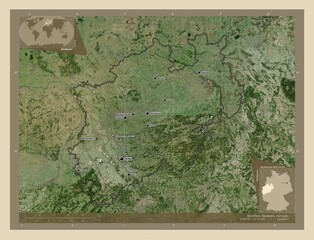 Nordrhein-Westfalen, Germany. High-res satellite. Labelled points of cities