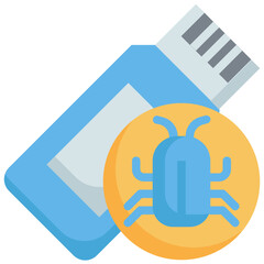 Flash drive virus icon