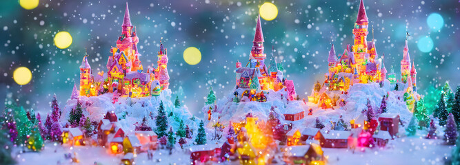 Obraz na płótnie Canvas Abstract candy castle. Christmas background. 3d image