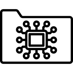 Artificial Intelligence chip icon