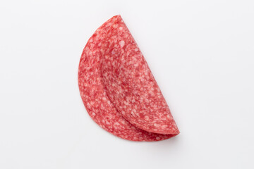 Salami isolated on white background.