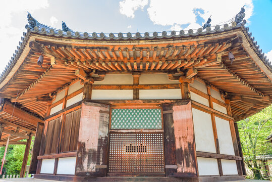 Saien-do (West Round Hall) Of The Horyu-ji Temple In Nara, National Treasure Of Japan.