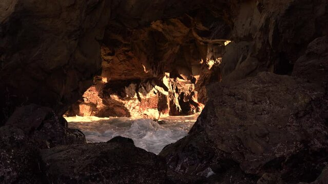 Big Sur Pfeiffer Beach Inside Sea Cave California USA