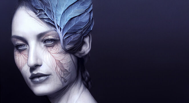 Desktop wallpaper, beautiful woman, digital illustration