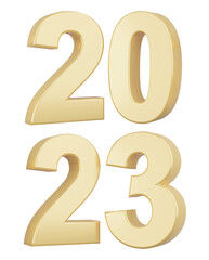 2023 concept, Happy New Year2023. Typography logo 2023 for celebration, 3D Colorful trendy text for branding, banner, cover, card, social media.