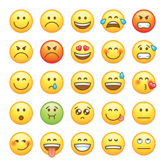 Fototapeta premium Emoji set with different facial expressions