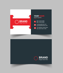 New Modern business card template design red, green, orange, and blue colors. Flat design vector abstract creative - Vector